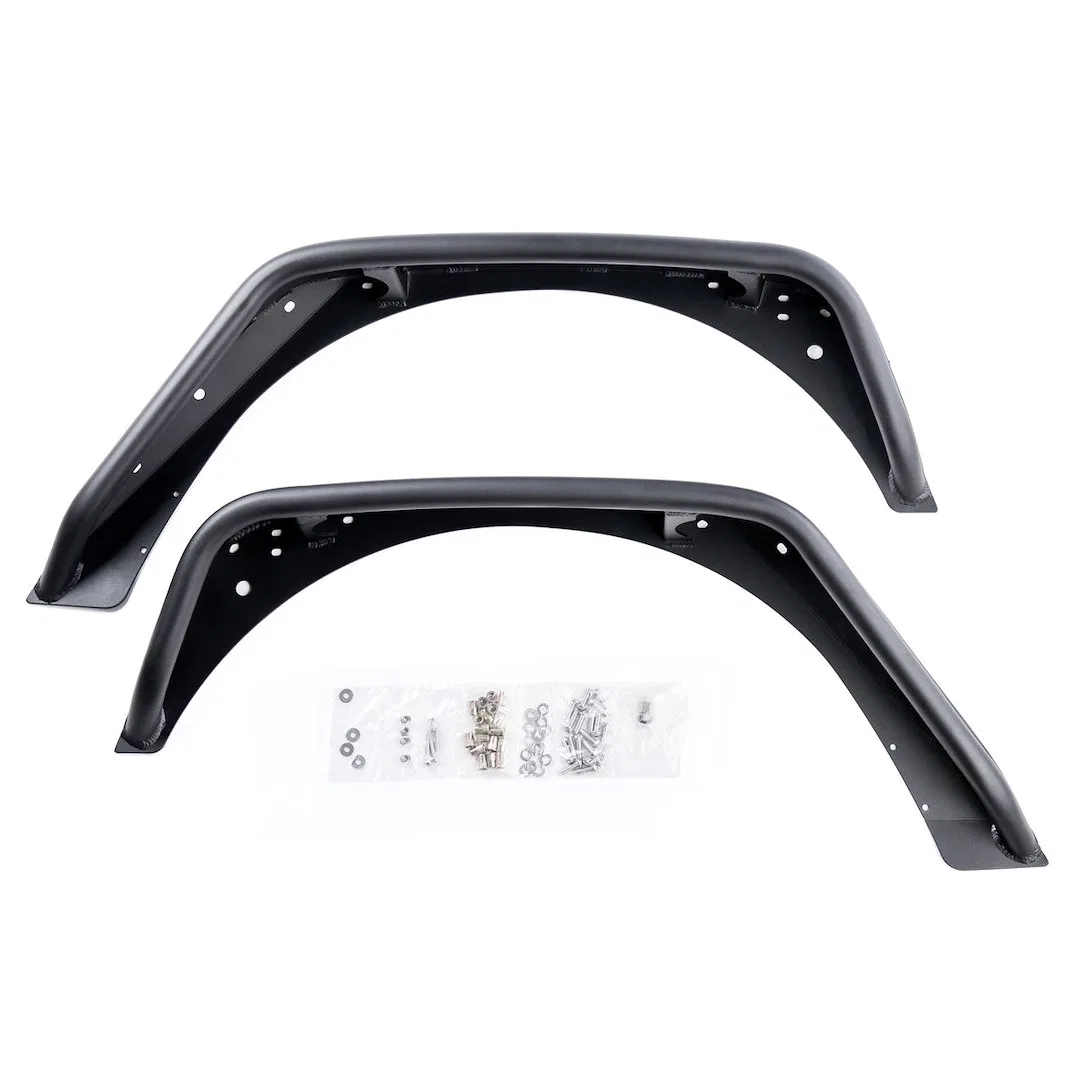 15-1079 – COMBAT OFFRD Fender Flare, Flat Style 6 Inch Tire Coverage Black Aluminum Set Of 2